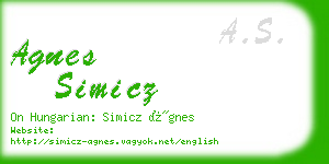 agnes simicz business card